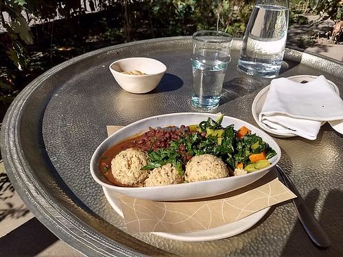 Heavenly polenta with vegetables and beans with cacao - mampf... at Hammam Basar in Zurich