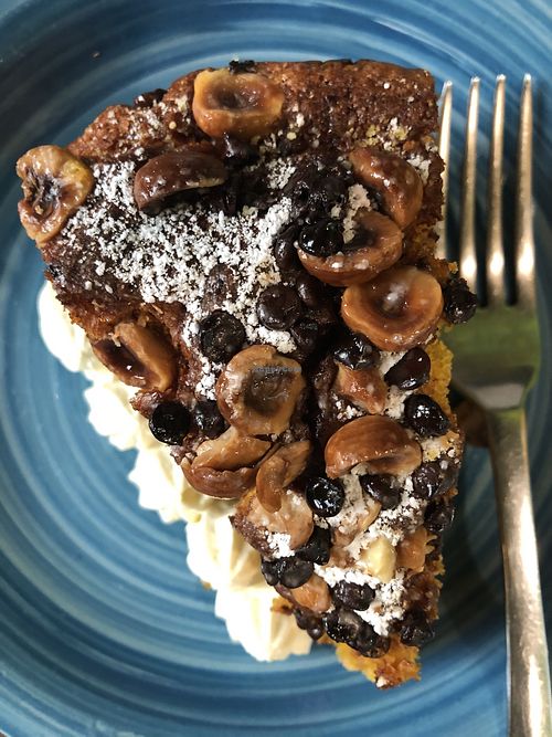 Hazelnut and pumpkin cake  at L'Orto Bistrot in Turin