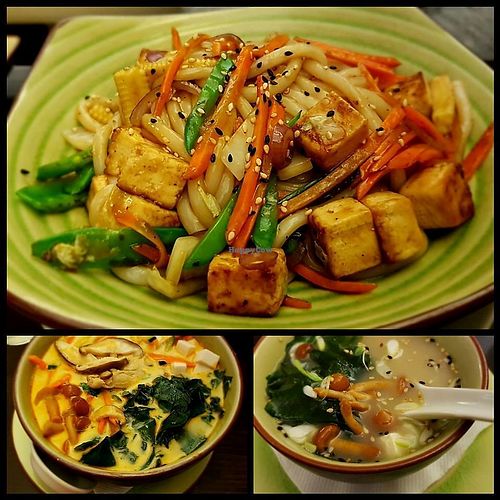 Tofu Udon and Tom Yum Het at Akiko Sushi Bar in Bratislava