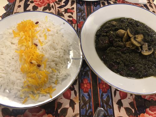 Ghormeh sabzi Khoresh (vegan) and rice  at Kook in Vienna
