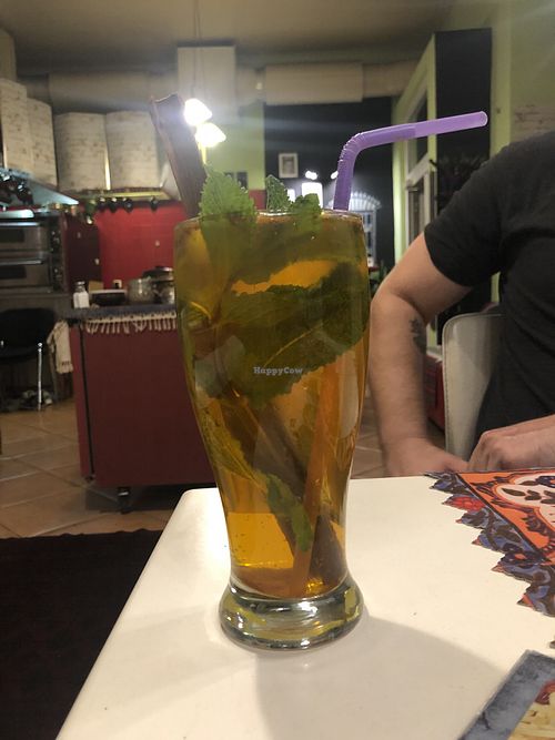 Saffron rose water drink  at Kook in Vienna