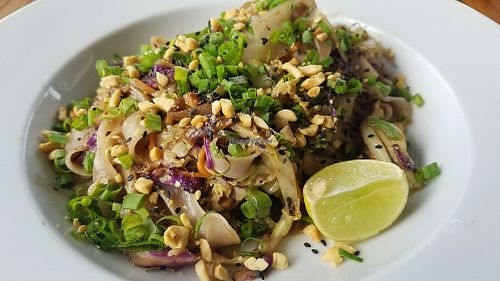 vegan pad thai at Coleos Cafe in Playa Venao