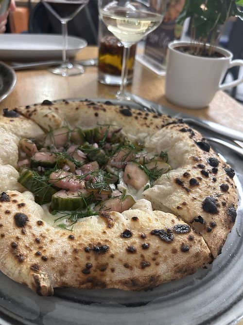 Bianca Base, pickles, cucumber, salad...  at Vegazzi Specialty Pizzeria in Budapest