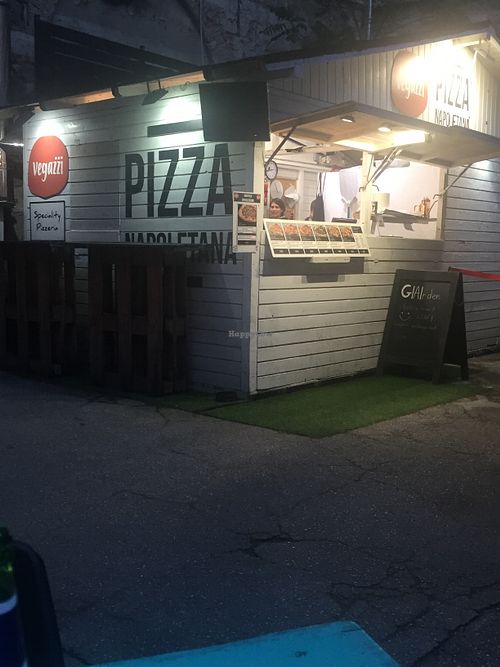 Outside of Vegazzi's stand at Vegazzi Specialty Pizzeria in Budapest
