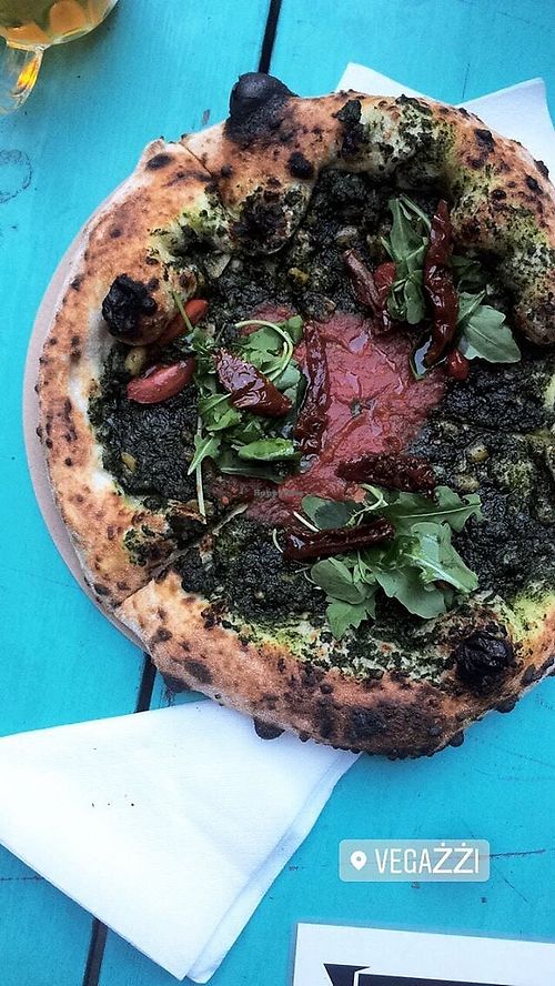 The verde, my favorite so far  at Vegazzi Specialty Pizzeria in Budapest