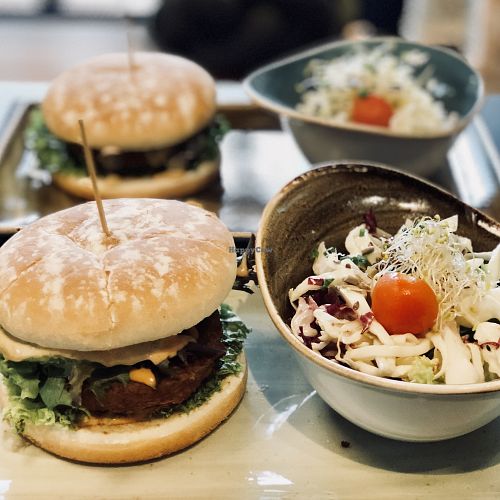Burgers and salads at Hans im Glück in Central Singapore