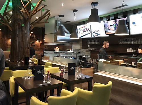 Inside at EverGreen Sushi in Zagreb