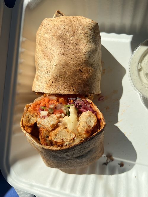 Impossible chicken buffalo chx wrap  at Main Squeeze Juice Co in Lake Charles