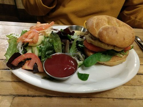 Veggie Burger at Iconik Coffee Roasters in Santa Fe