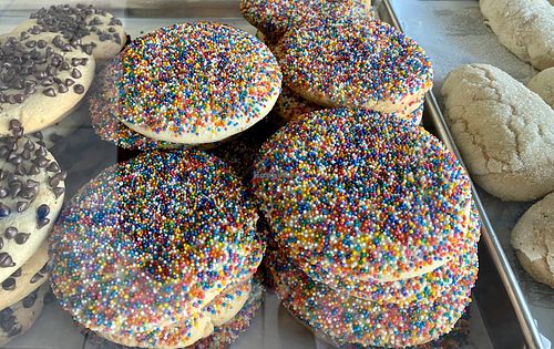 Sprinkle cookies at Soy Concha Bakery in Santa Ana
