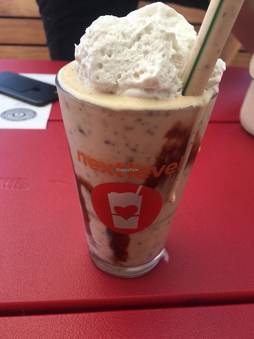 Peanut butter cup shake with coconut whip  at Next Level Burger - Concord in Concord