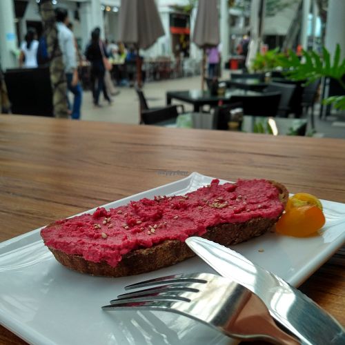 Beet Hummus Toast @ S$3.5 at Soul ALife in Central Singapore