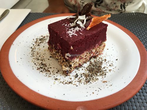 vegan raw cheesecake  at Polen Restaurant in Santiago