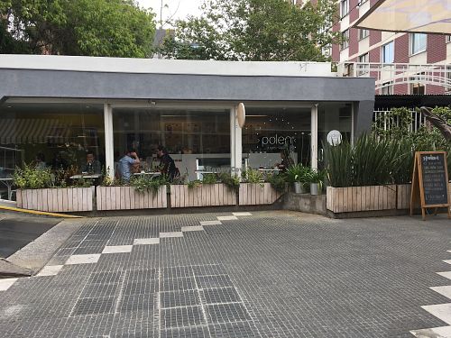 from outside at Polen Restaurant in Santiago