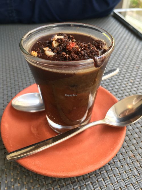 chocolate mousse DE-LI-CIOUS at Polen Restaurant in Santiago
