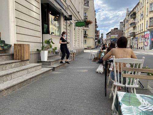 Outside front seats at Kuchnia PoWolność in Poznan