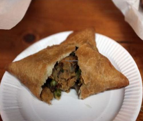 vegan samosa at The Baked Potato Shop in Edinburgh