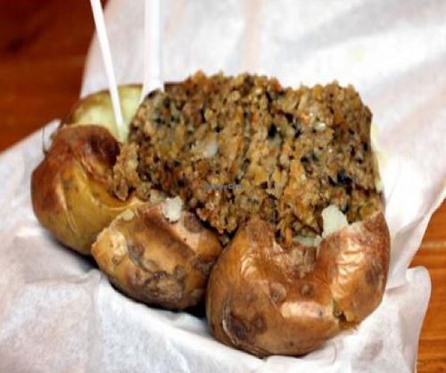 vegan haggis medium baked potato at The Baked Potato Shop in Edinburgh