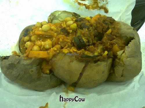 Large 3 fillings (chili, beans, vegetables) at The Baked Potato Shop in Edinburgh