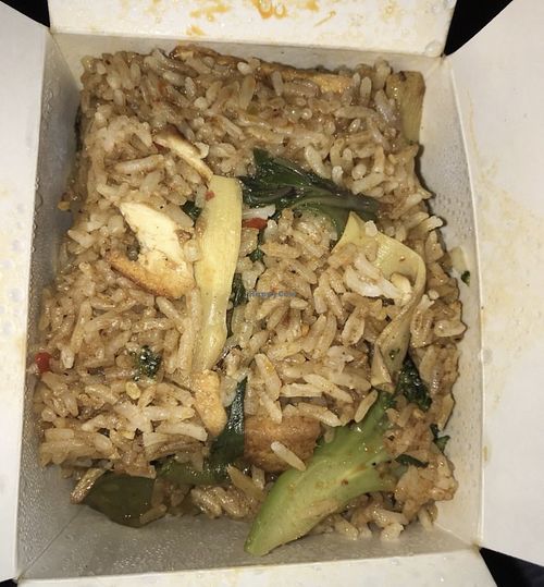 Red Curry fried rice with tofu, no egg, no mushrooms. Spice level 5 (not spicy )  at Hạ Long Bay in Madison