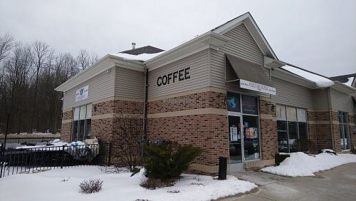 Outside at Feed the World Cafe in Kalamazoo