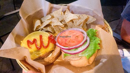 taro burger  at Herbivores in Kailua Kona