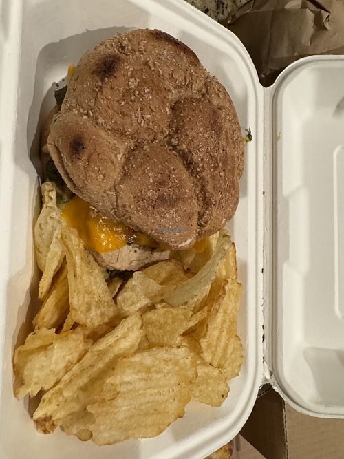 Pesto chicken sandwich  at Herbivores in Kailua Kona