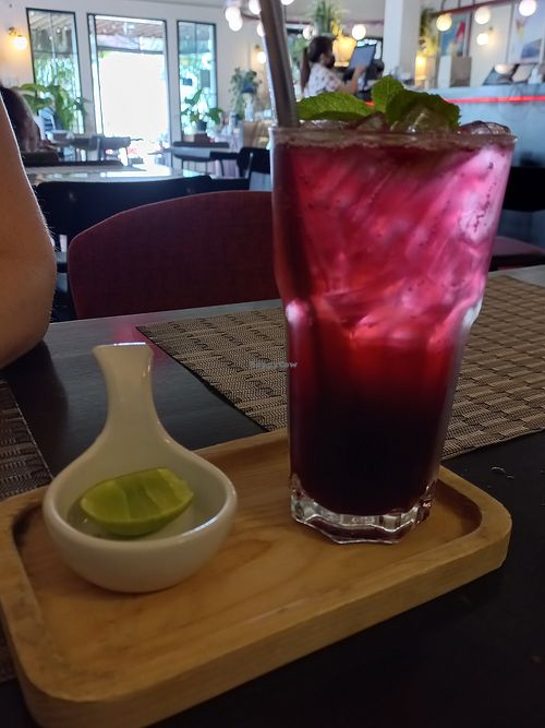 Butterfly pea soda at Goodsouls Kitchen in Chiang Mai