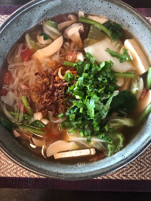 Breakfast soup was HUGE enough for 3 people and so good! at Goodsouls Kitchen in Chiang Mai