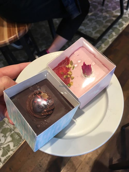 Strawberry and chocolate cakes. at Alfred Tea Room - Shinjuku in Tokyo