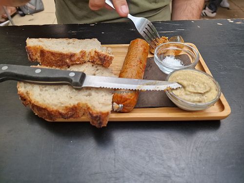 Vegan sausage at Het Strand - The Strand in Leuven