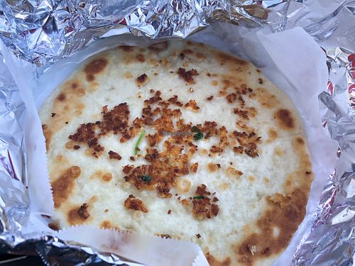 Vegan Garlic Naan at Namaste Spiceland in Pasadena