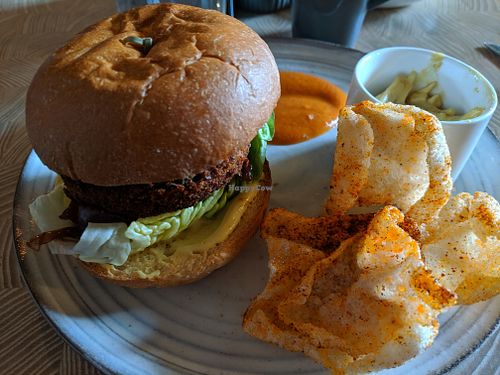 Signature Burger at W6 Garden Centre Cafe in West London