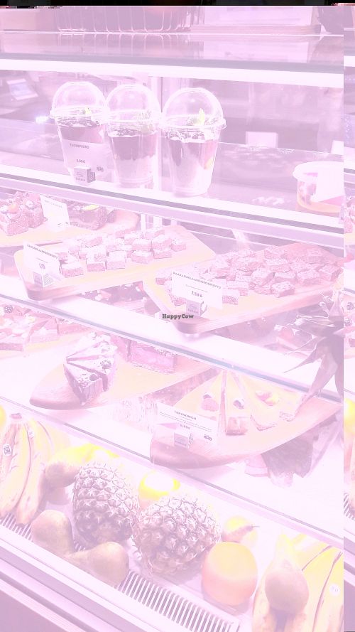 Raw cakes. Many of them contain honey. at Paulig Kulma in Helsinki