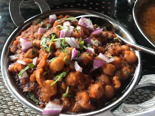 Chekpeas, great for vegans also. at The Maharajas in Mahe