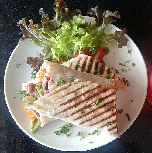 Greek wrap at Alchemy Vegan in Chiang Mai