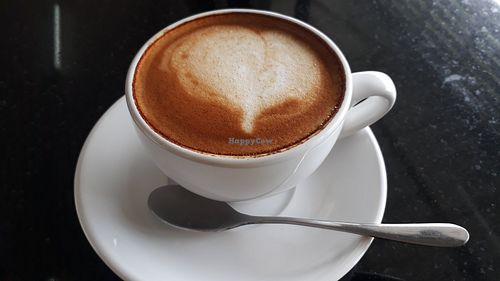 Latte with almond milk at Alchemy Vegan in Chiang Mai