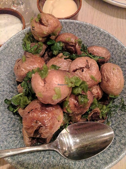 Crispy smashed potatoes at Ten Foot Henry in Calgary