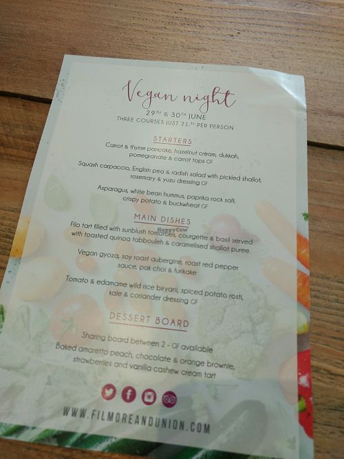 vegqn night at Filmore and Union - Jesmond in Newcastle Upon Tyne