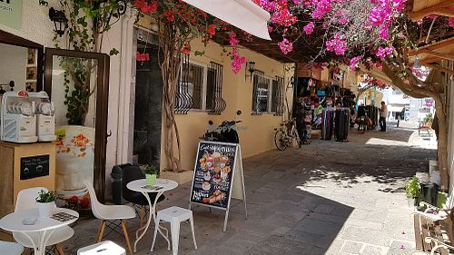 outside at Fresh Yogurt & More in Kos