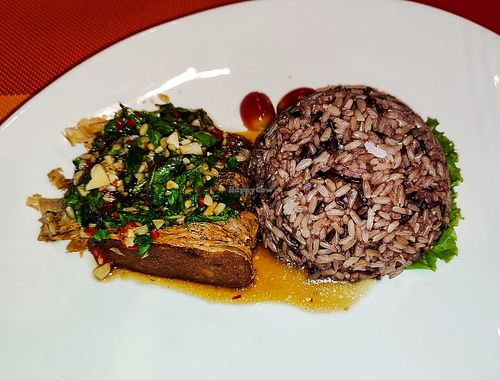 Vegan Pork with Rice at Yes Vegan in Pattaya