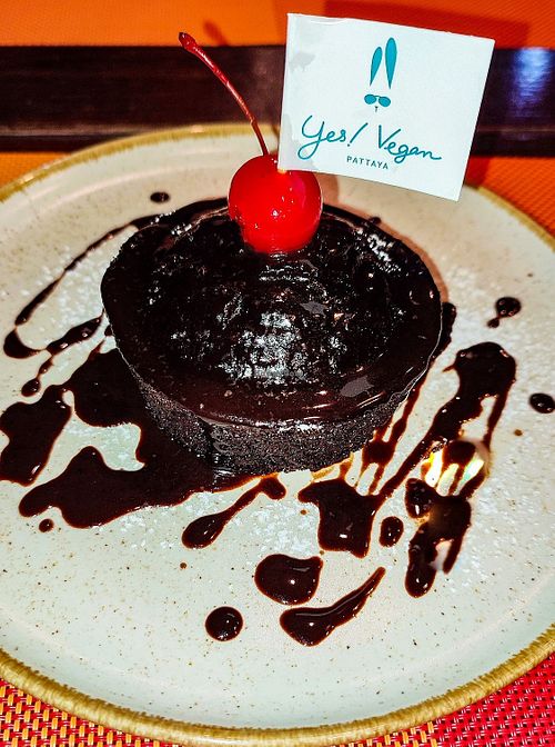 Chocolate Lava Cake at Yes Vegan in Pattaya
