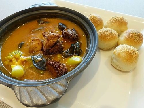 Asian curry and dough balls. if you love spicy food, you will love this at elemen 元素 - HarbourFront in Central Singapore