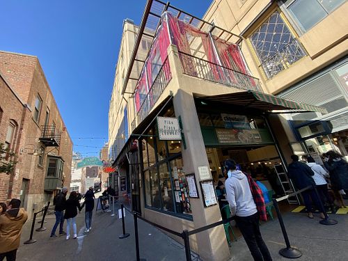 outside  at Pike Place Chowder in Seattle