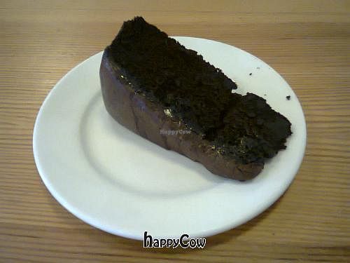 Vegan chocolate cake at Engine Shed in Edinburgh