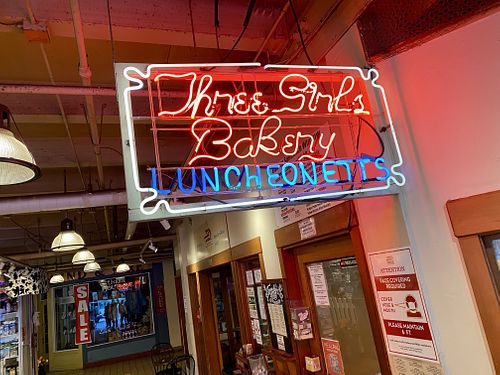 sign  at Three Girls Bakery in Seattle
