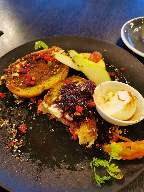 Half way through the vegan french toast 😍 at Raw Sugar Cafe in Christchurch