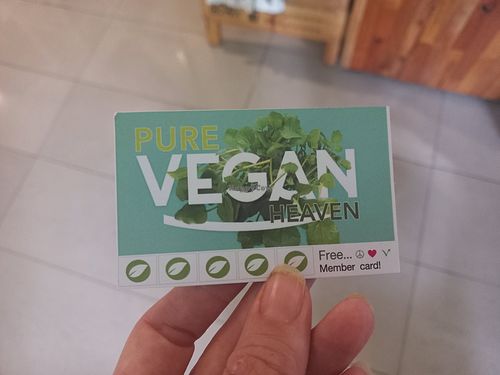 Loyalty card (get one for discounts) at Pure Vegan Heaven @Freeative in Chiang Mai