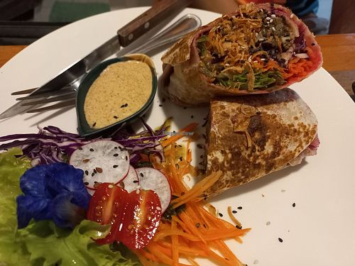 Falalel wrap at Pure Vegan Heaven @Freeative in Chiang Mai