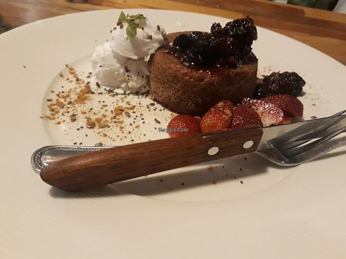 Sticky date pudding with ice-cream at Pure Vegan Heaven @Freeative in Chiang Mai